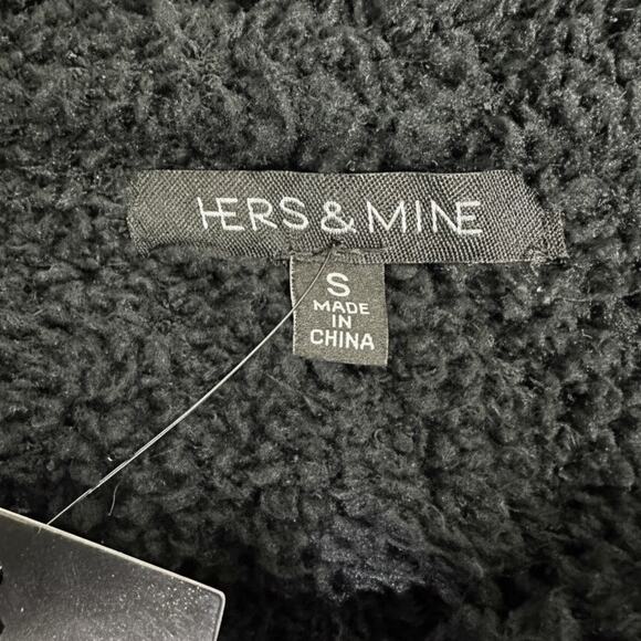 NWT Hers & Mine Duster Cardigan Womens S Black Open Front Chore Pockets Longline - Picture 6 of 6